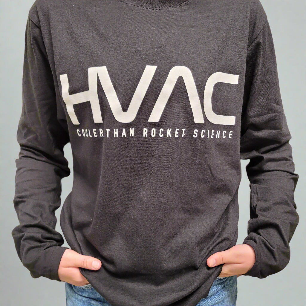 HVAC Rocket Science Long sleeve(Black/White Lettering)